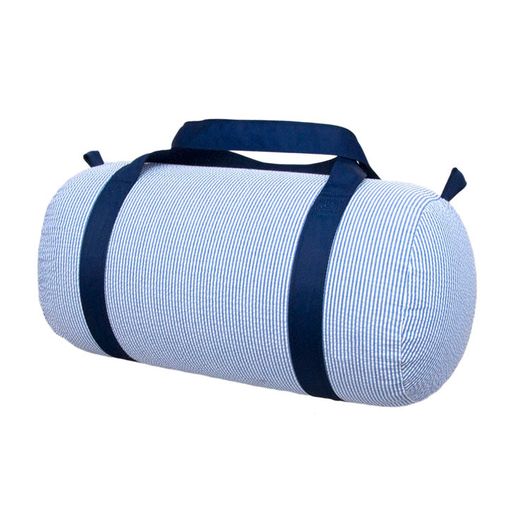 Medium Duffle Bag - Navy Seersucker