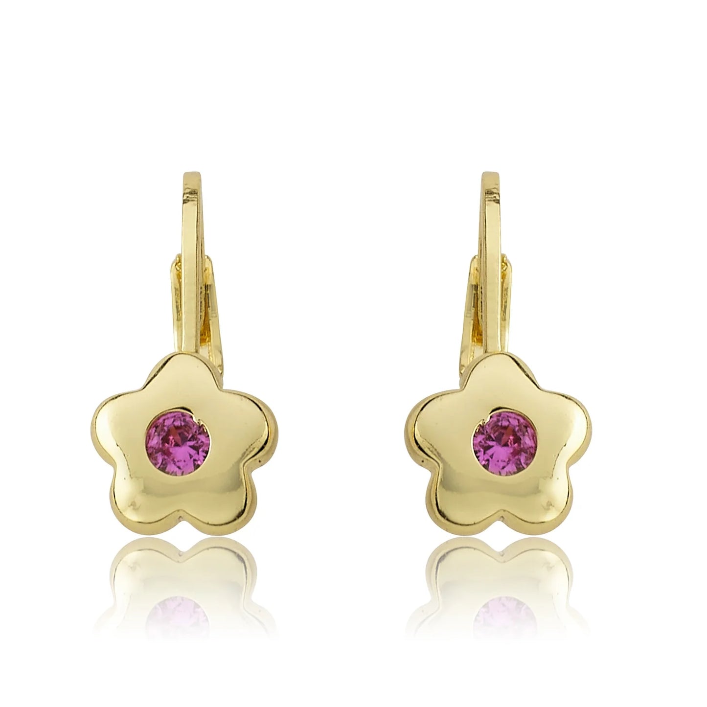 Flower Girl Earrings - Hot Pink