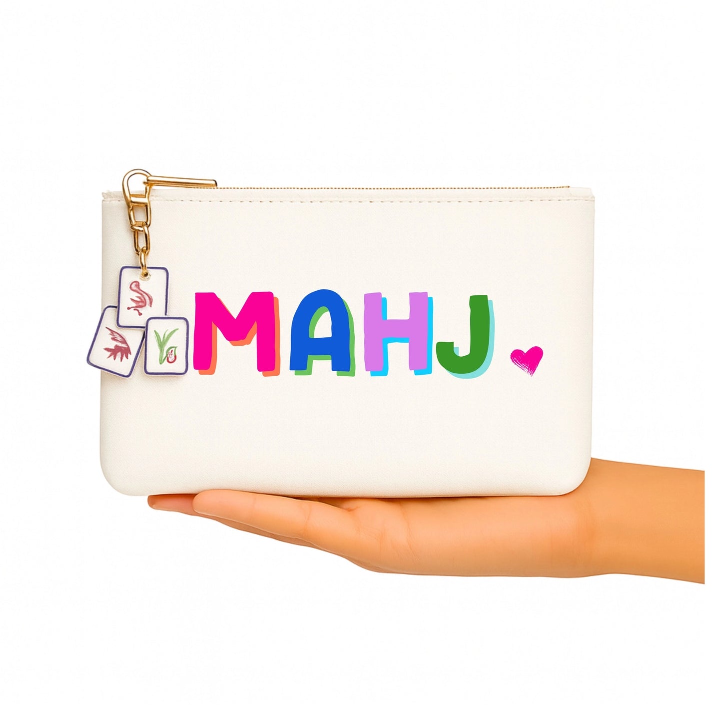 Mahjong Pouch - White Canvas