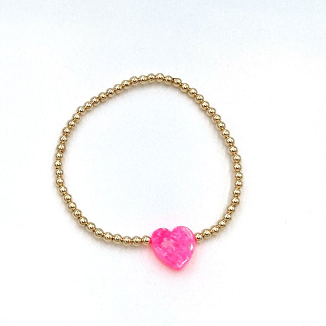 Ball Bracelet Pink Heart