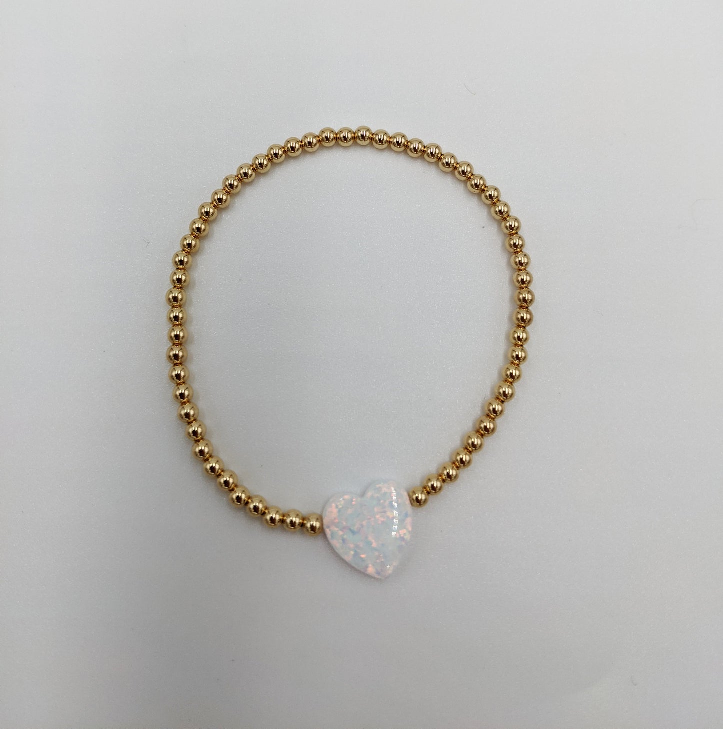 Ball Bracelet White Heart