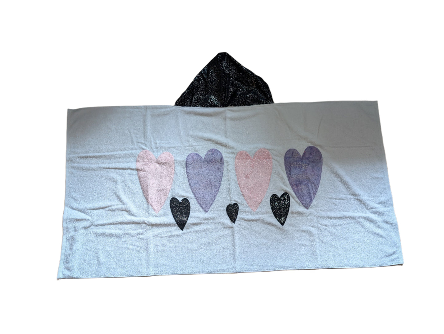 *Stock* Boogie Baby Hooded Towel - Glitter Hearts