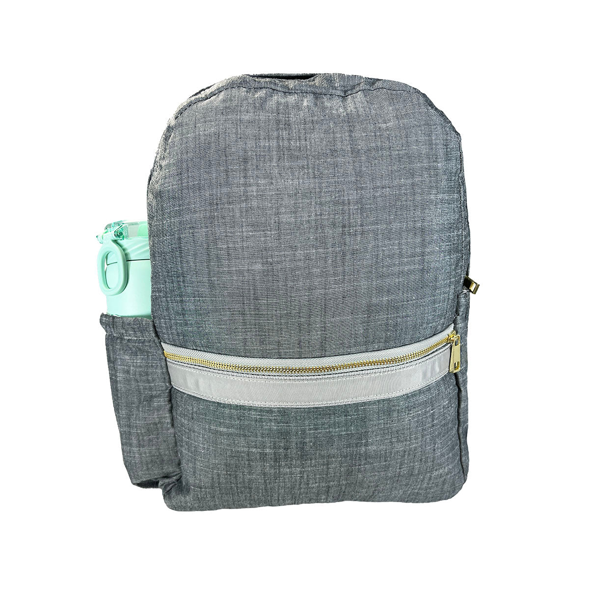 Medium Knapsack with Pocket Grey Chambray