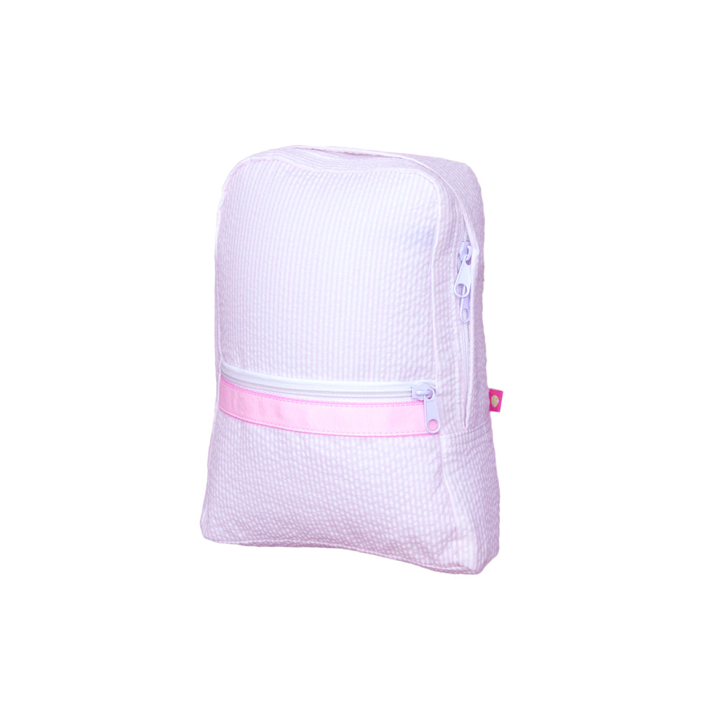 Pink Seersucker Knapsack Small