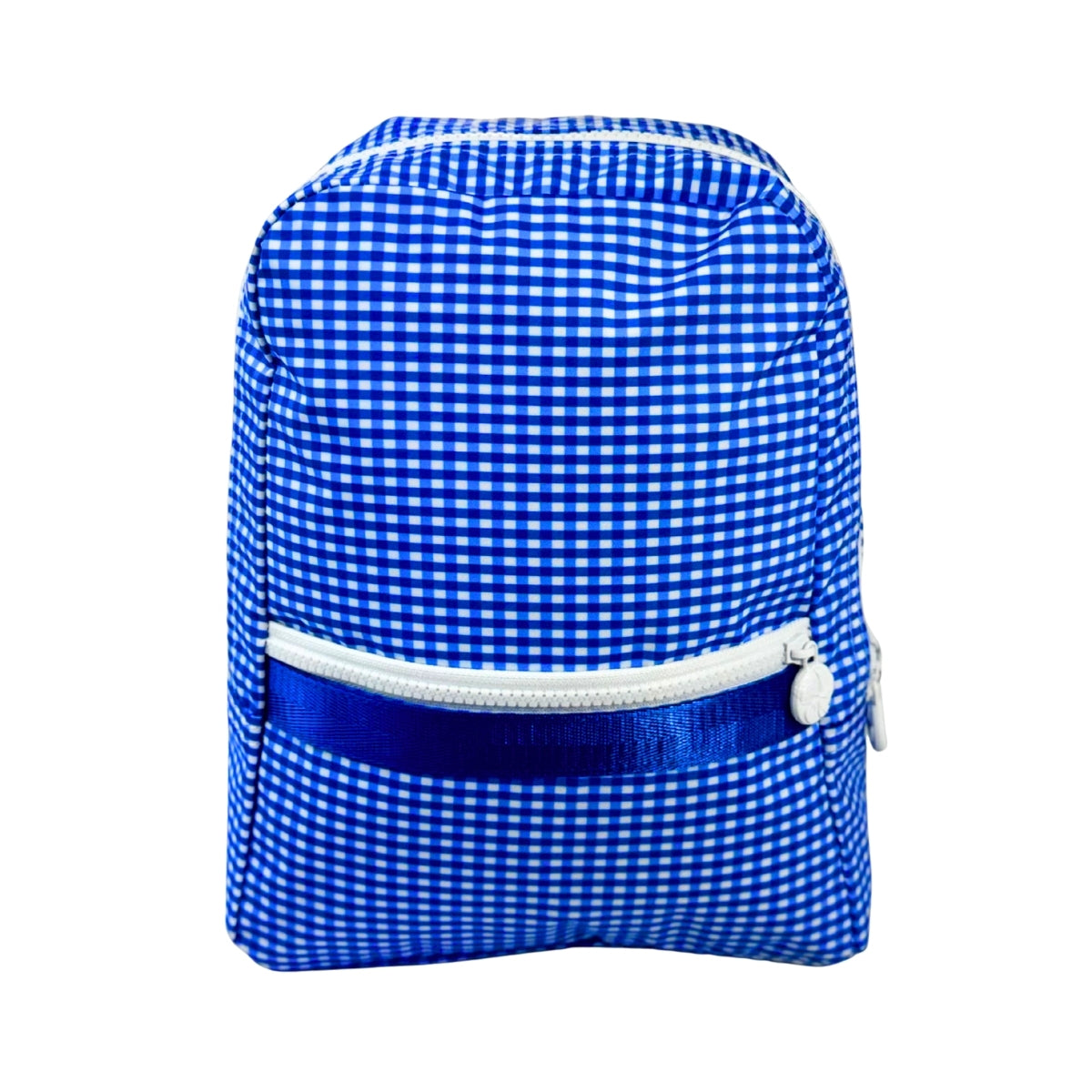 Water Resistant Knapsack Small - Electric Blue Gingham