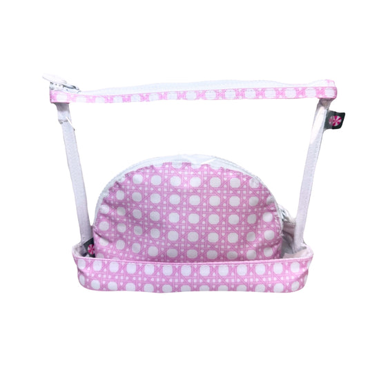 Water Resistant Jet-Set Cosmetic Case - Pink Bungalow