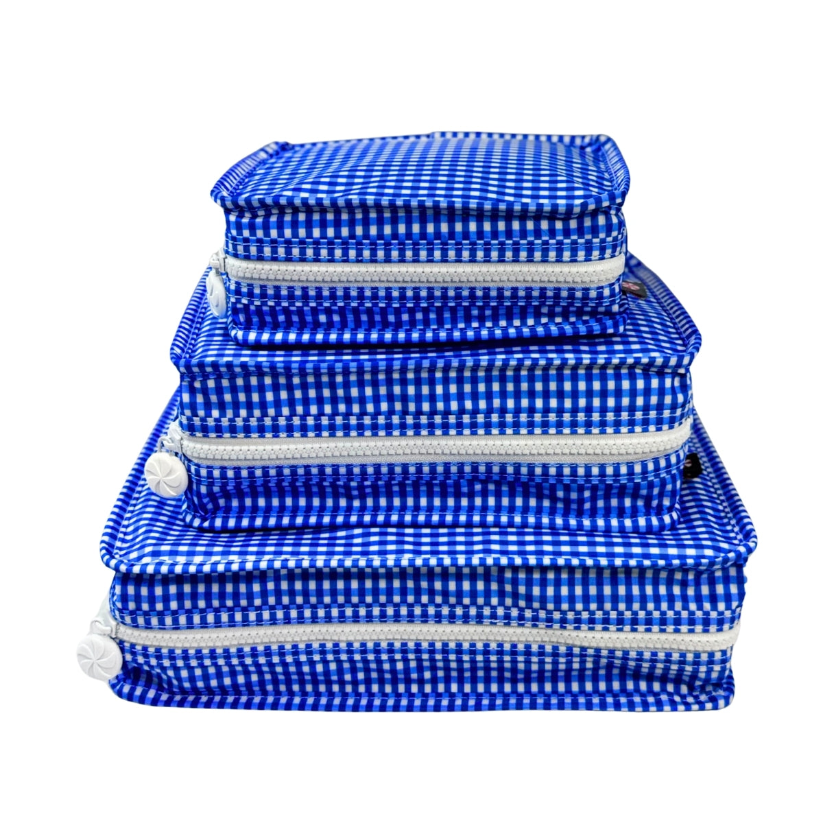 Water Resistant Packing Cubes - Electric Blue Gingham