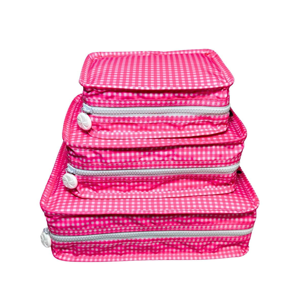 Water Resistant Packing Cubes - Flamingo Gingham