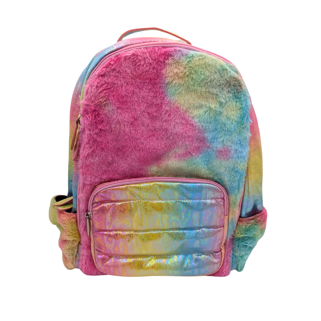 Rainbow Fur Knapsack Large