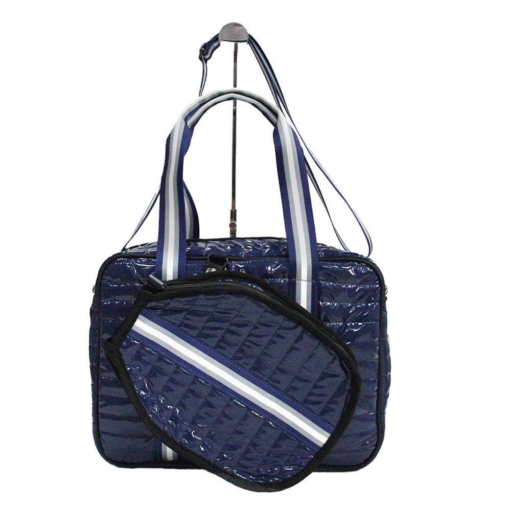 Navy Stripe Laser Pickleball Pickle Ball Sport Large Bag