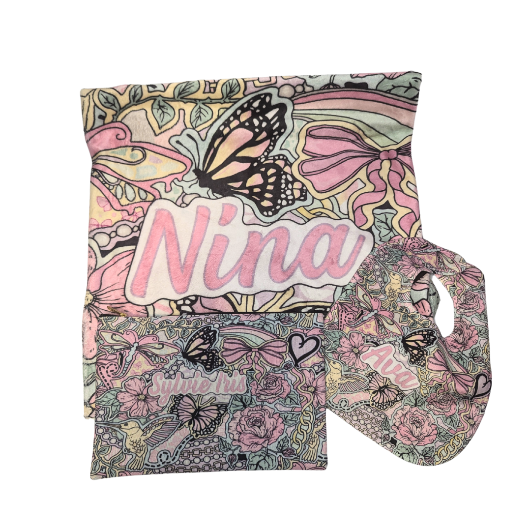 Graffiti Flowers Bib