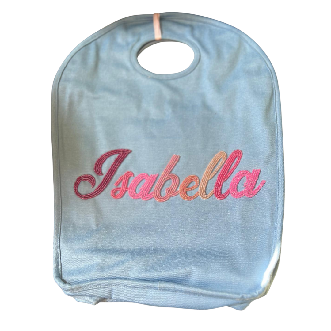 Beaded Keyhole Bag - Ombre Script Name