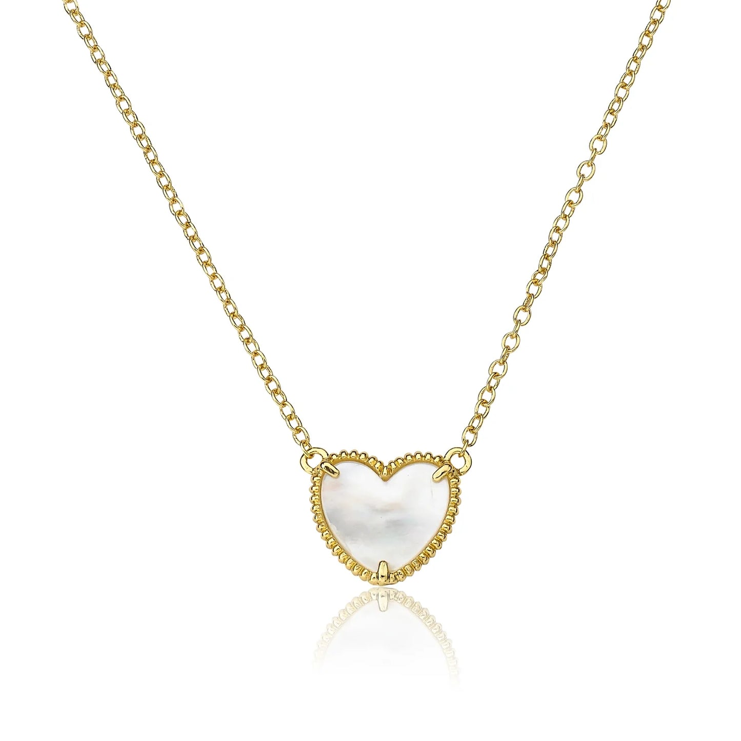 Necklace - Mother of Pearl Heart Gold