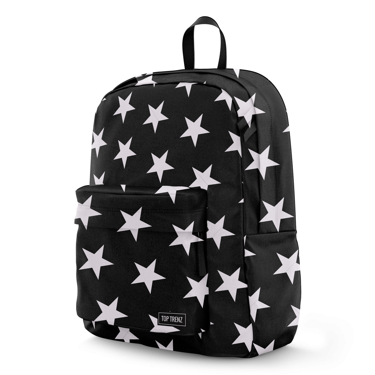 Black with White Stars Knapsack - Large