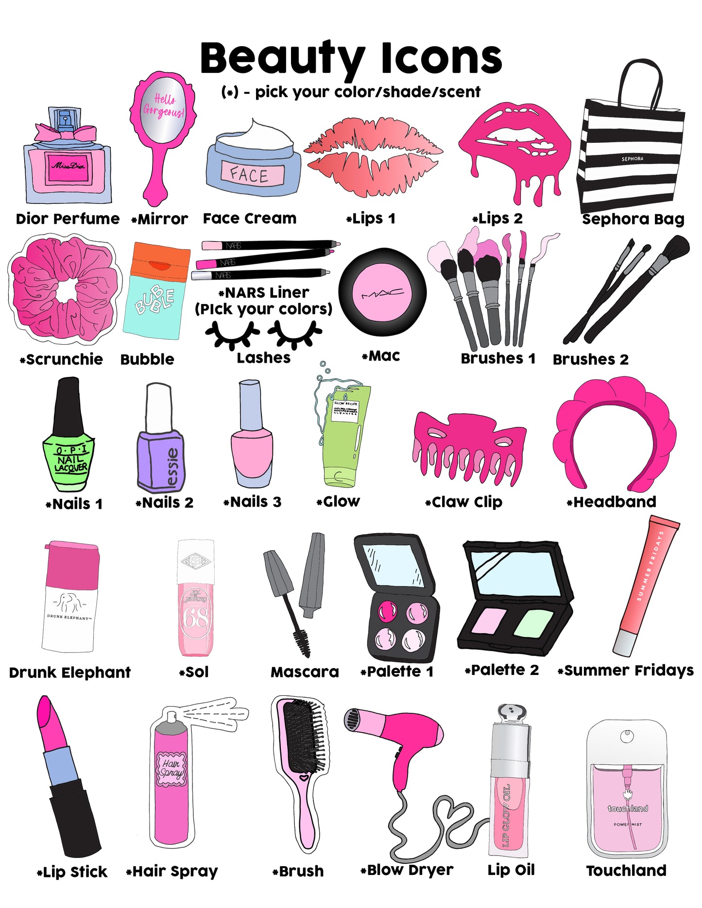 Sticker Style Favorite Things Blanket