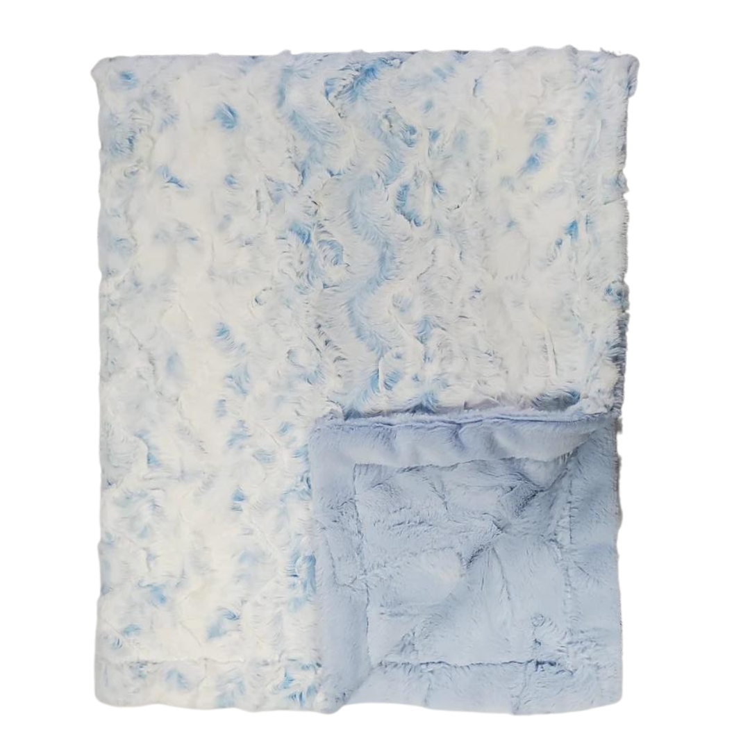 Minky Blanket Owl - Sky