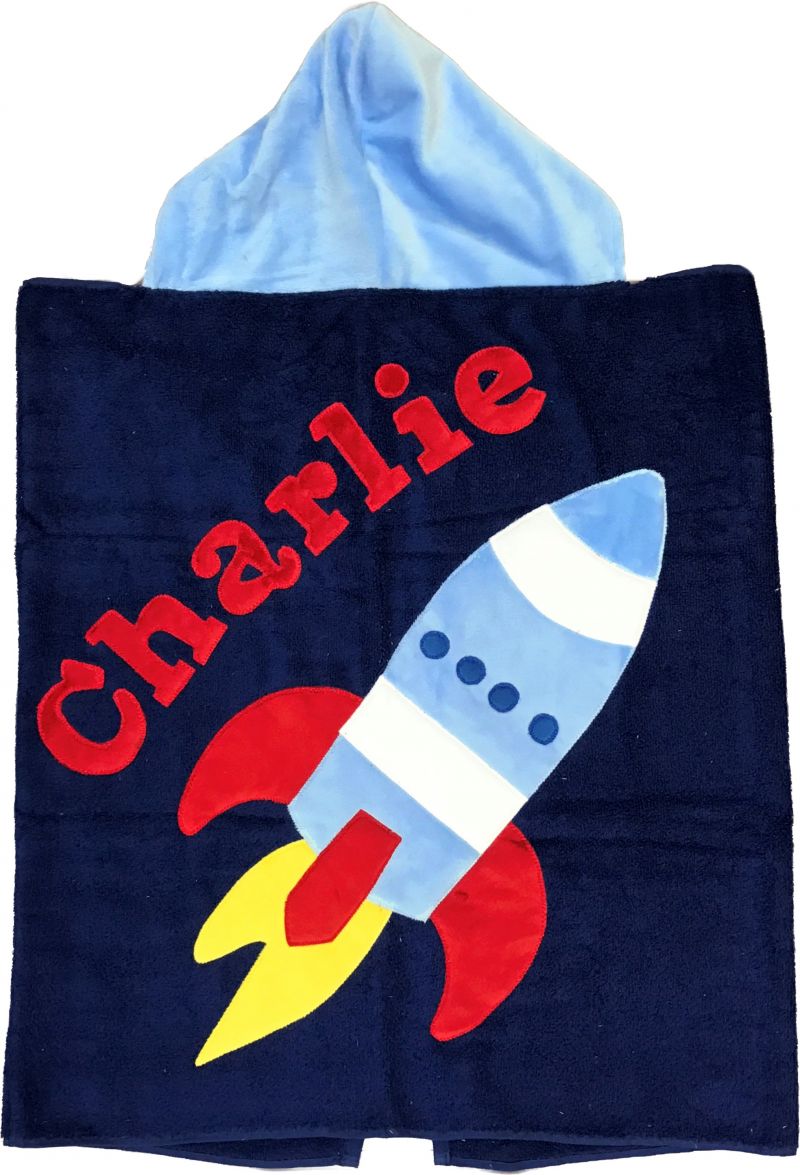 Blast Off Plush Minky Hooded Towel