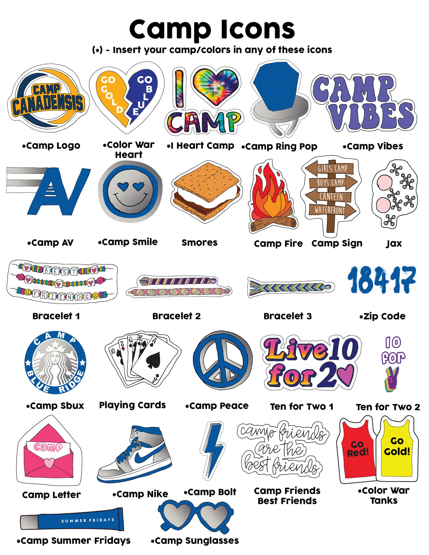 Sticker Style Favorite Things Blanket