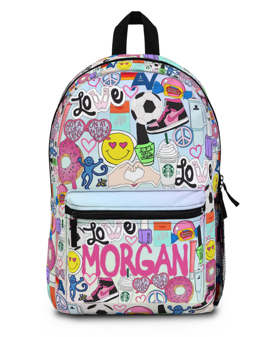 Sticker Style Knapsack - Cool Girl