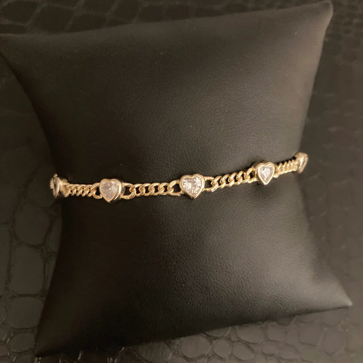 Bracelet - Cuban Link Heart