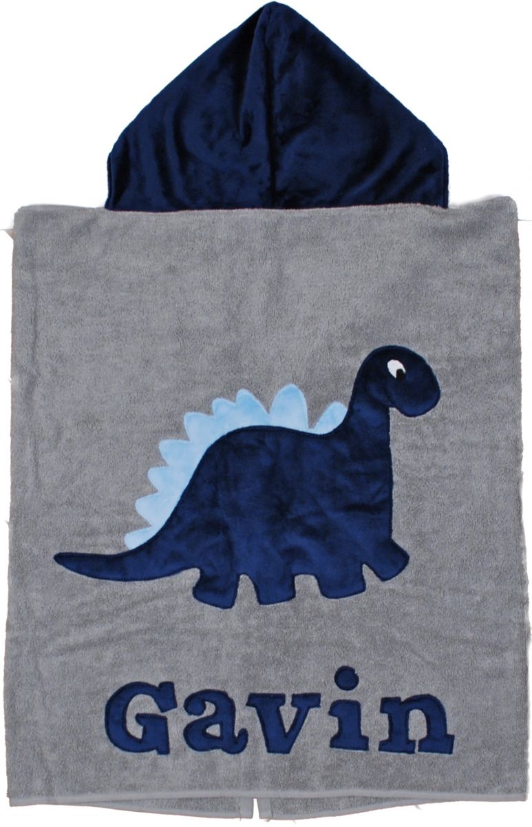 Dinosaur Plush Minky Hooded Towel