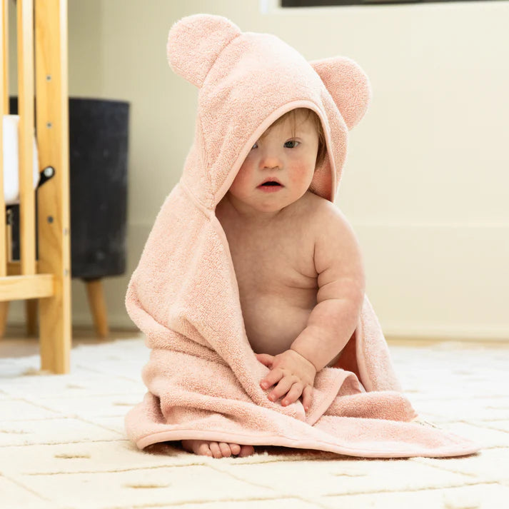 Hooded Baby Towel + Mitt Bath Set - Blush