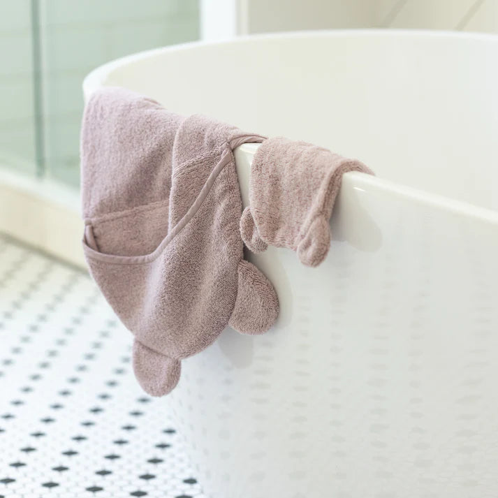 Hooded Baby Towel + Mitt Bath Set - Orchid
