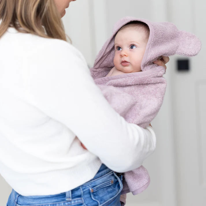 Hooded Baby Towel + Mitt Bath Set - Orchid