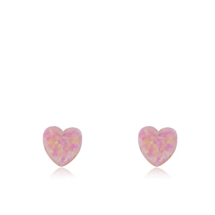 Earrings - Glitter Girl Opal Heart Stud