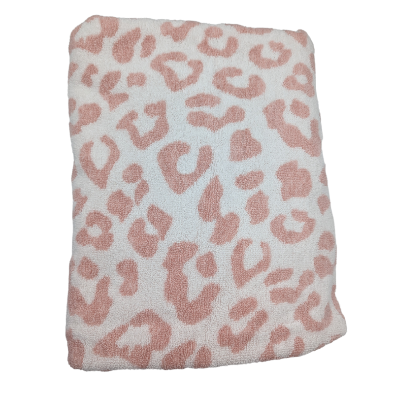 Hooded Towel - Pink Leopard