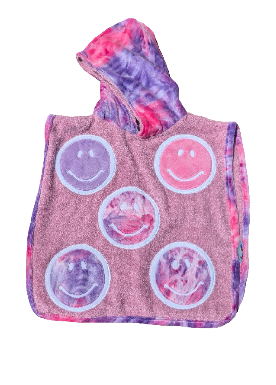 *Stock* Boogie Baby poncho- pink smiley