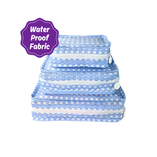 Water Resistant Packing Cubes - Baby Blue Bungalow