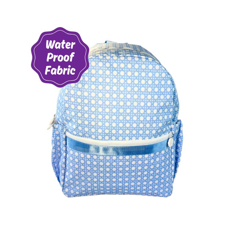 Water Resistant Knapsack Medium - Baby Blue Bungalow