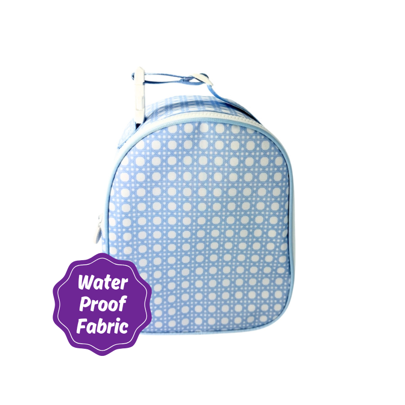 Water Resistant Gumdrop Lunch Bag - Baby Blue Bungalow