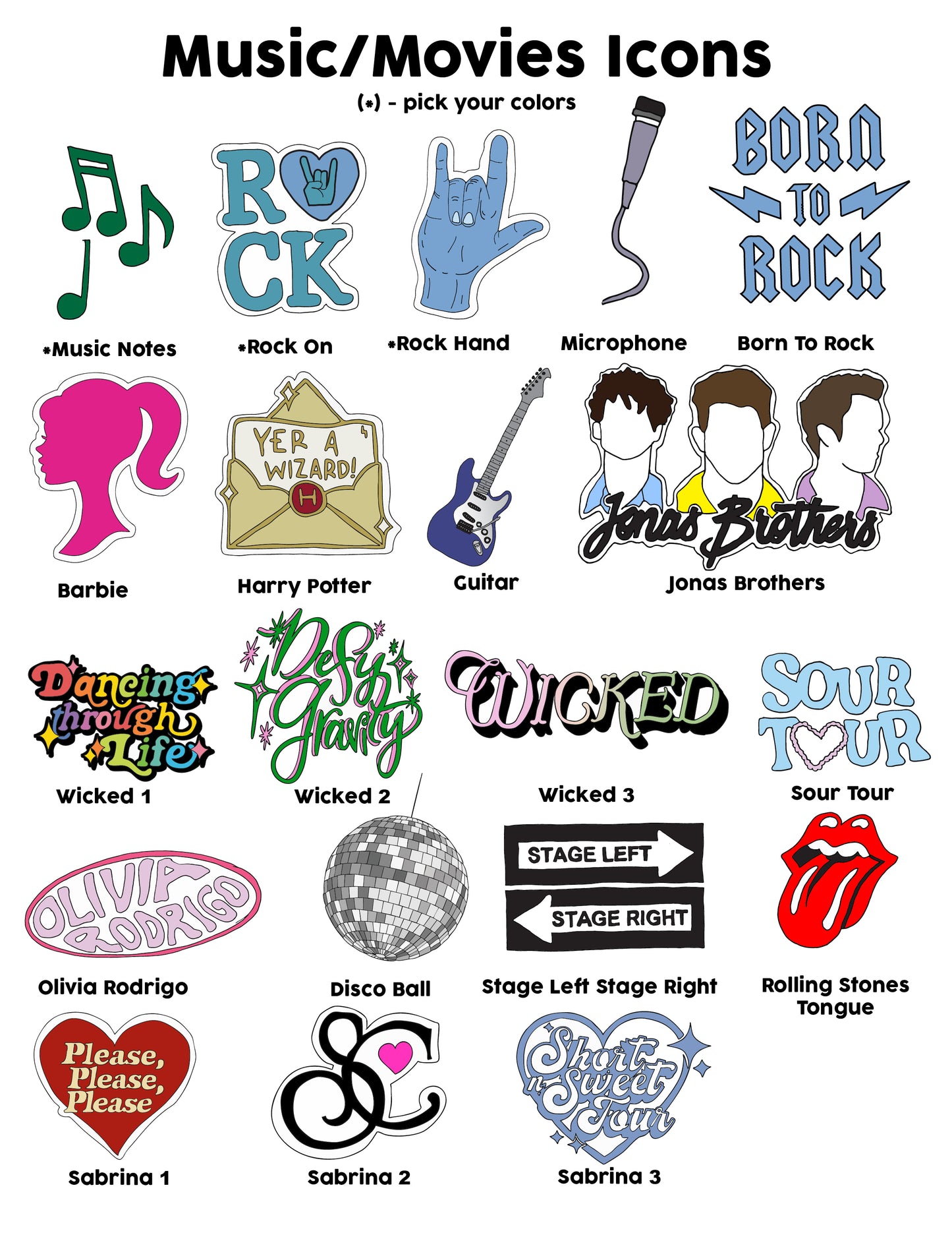 Sticker Style Favorite Things Blanket