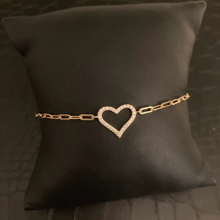 Bracelet - Open Heart Paperclip