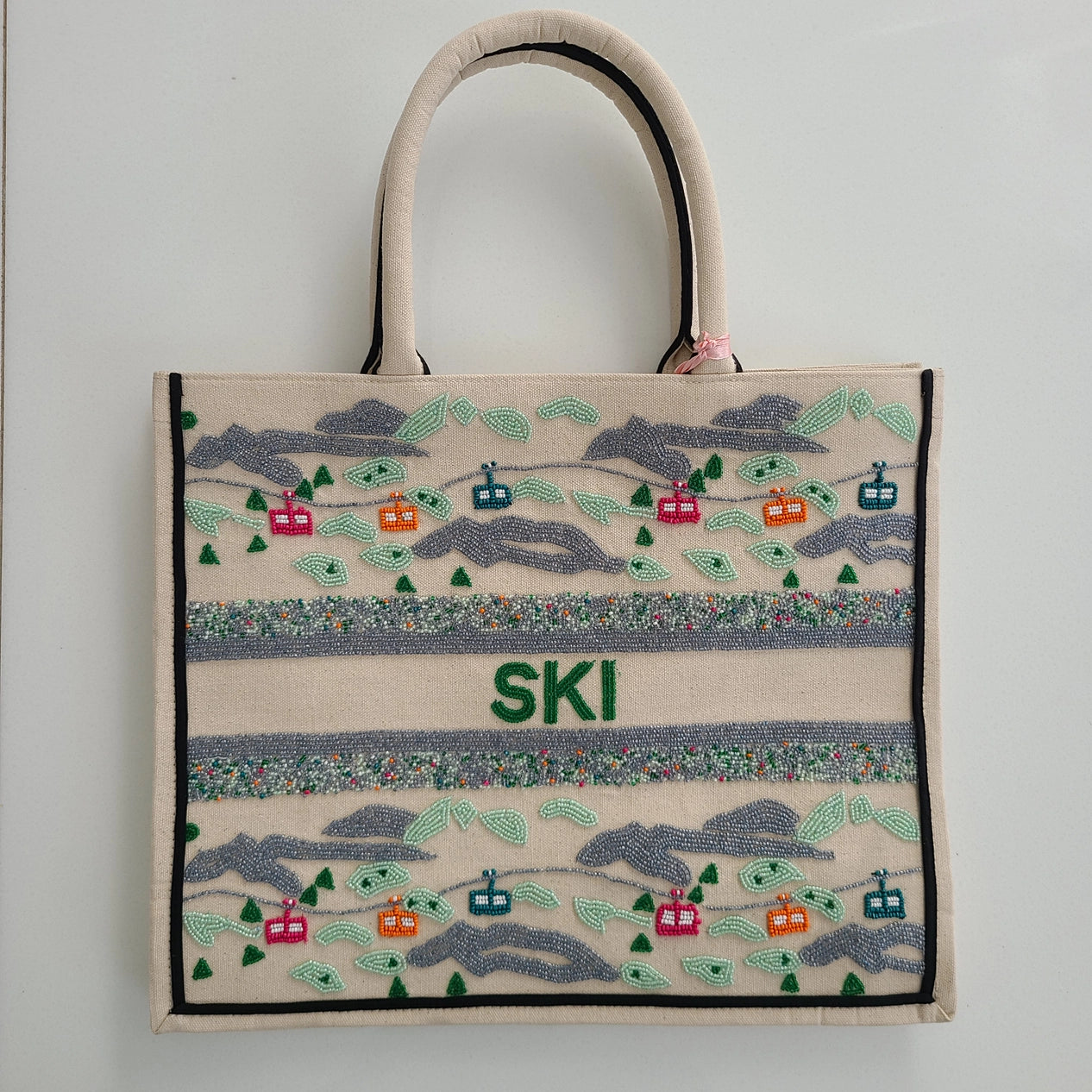 Beaded Tote - Ski