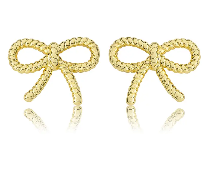 Earrings - Rope Bow Studs
