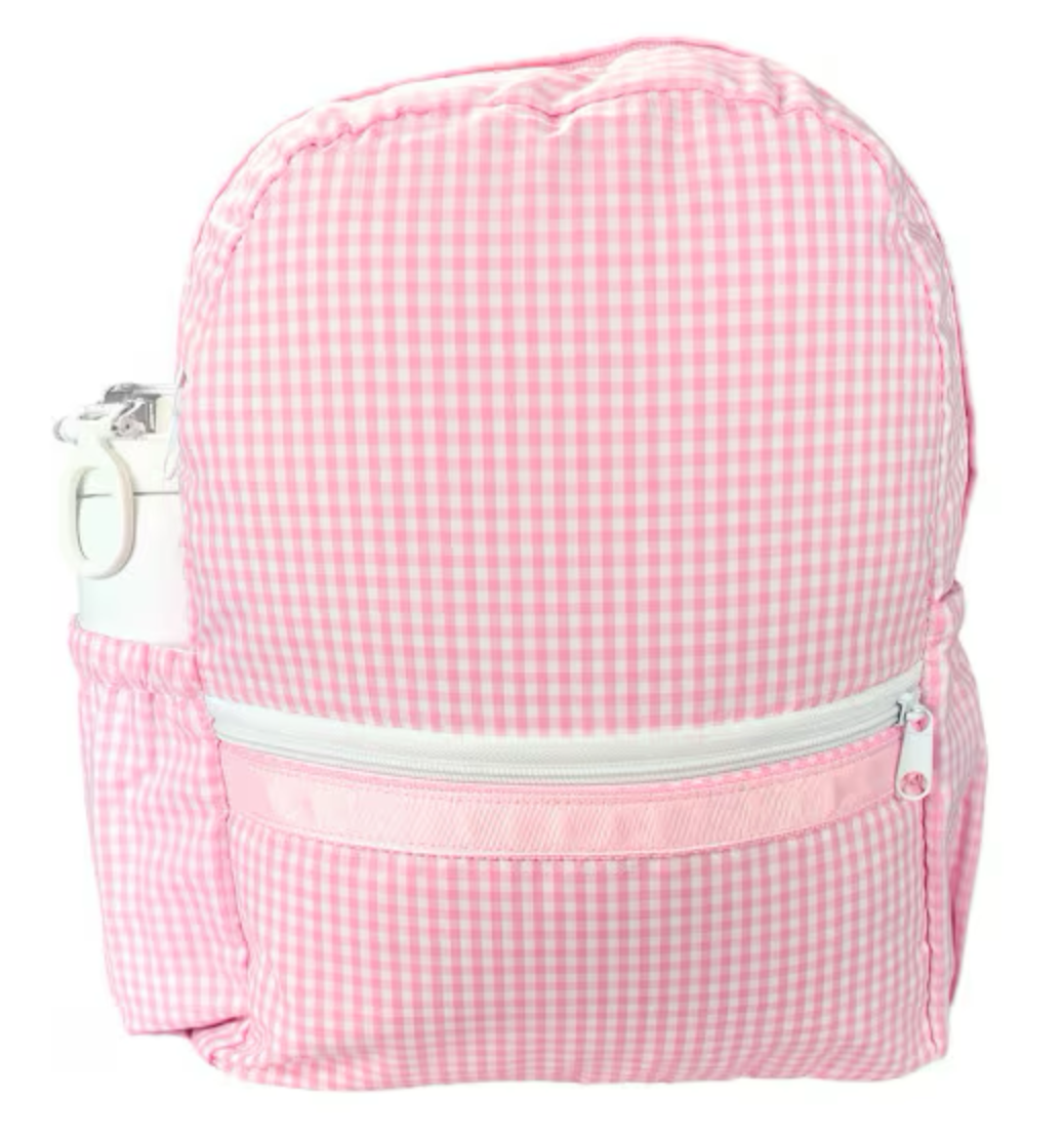 Pink Gingham Medium Knapsack with Pocket