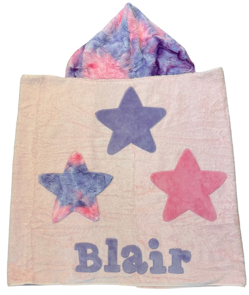 Star Power Plush Minky Hooded Towel