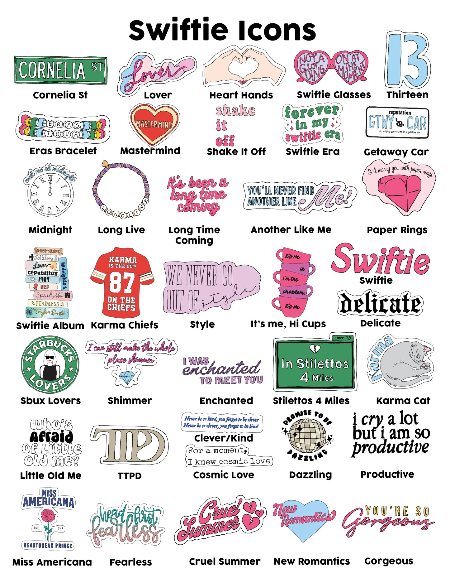 Sticker Style Favorite Things Blanket