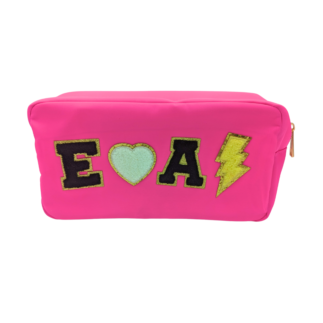 Varsity Cosmetic Bag - Hot Pink