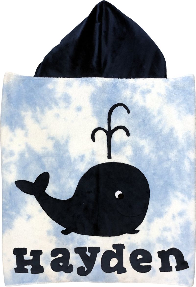 Whale Plush Minky Hooded Towel