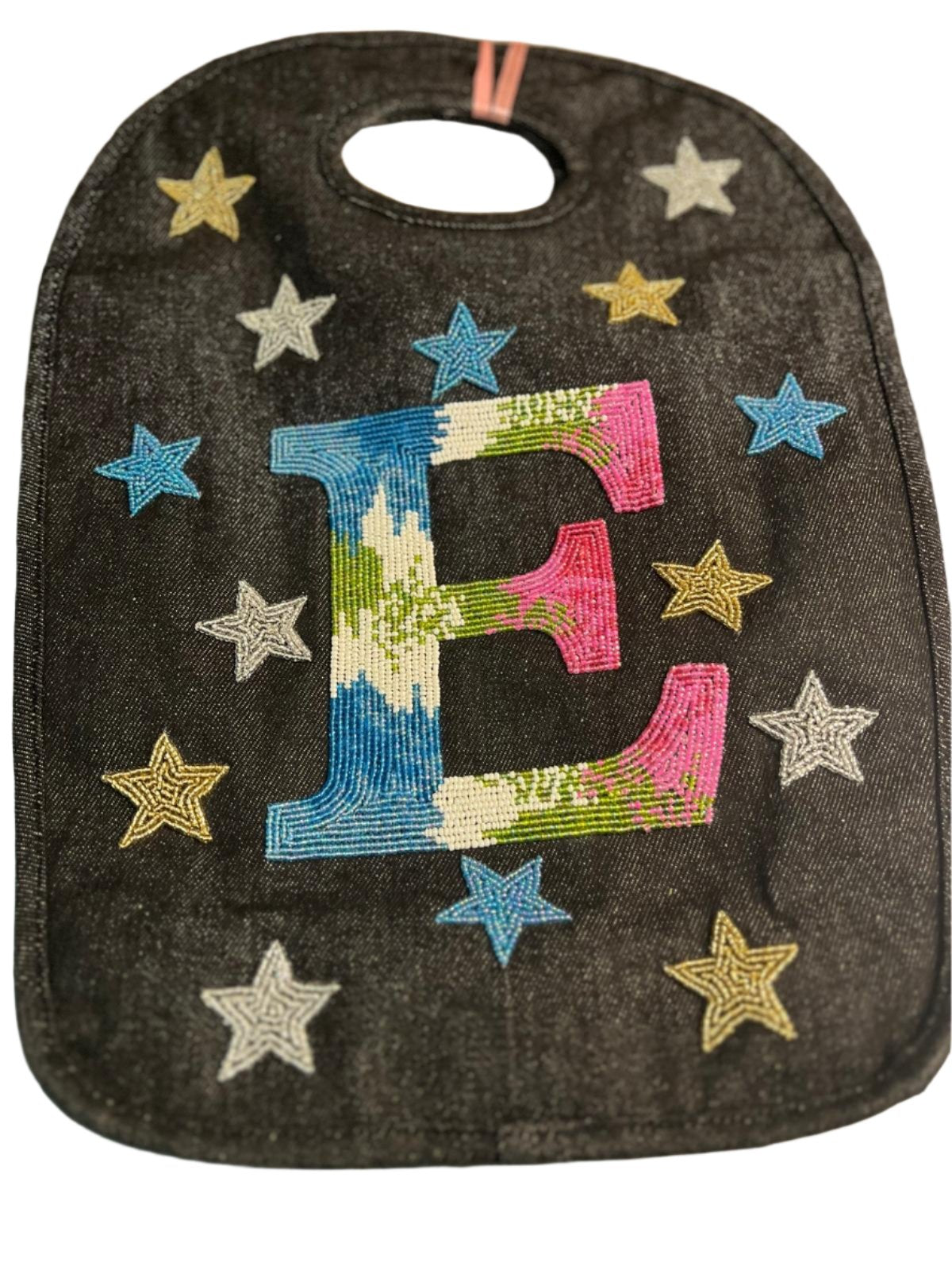 Beaded Keyhole Bag - Big Letter with Stars
