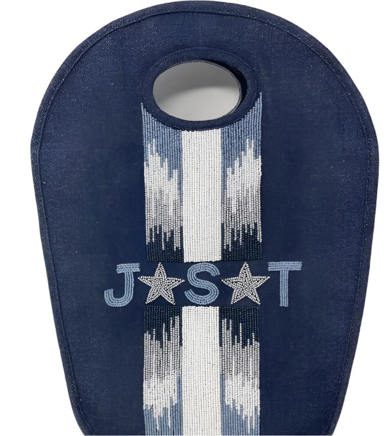 Beaded Keyhole Bag - Initials - Camo Stripe & Stars Blue (Copy)