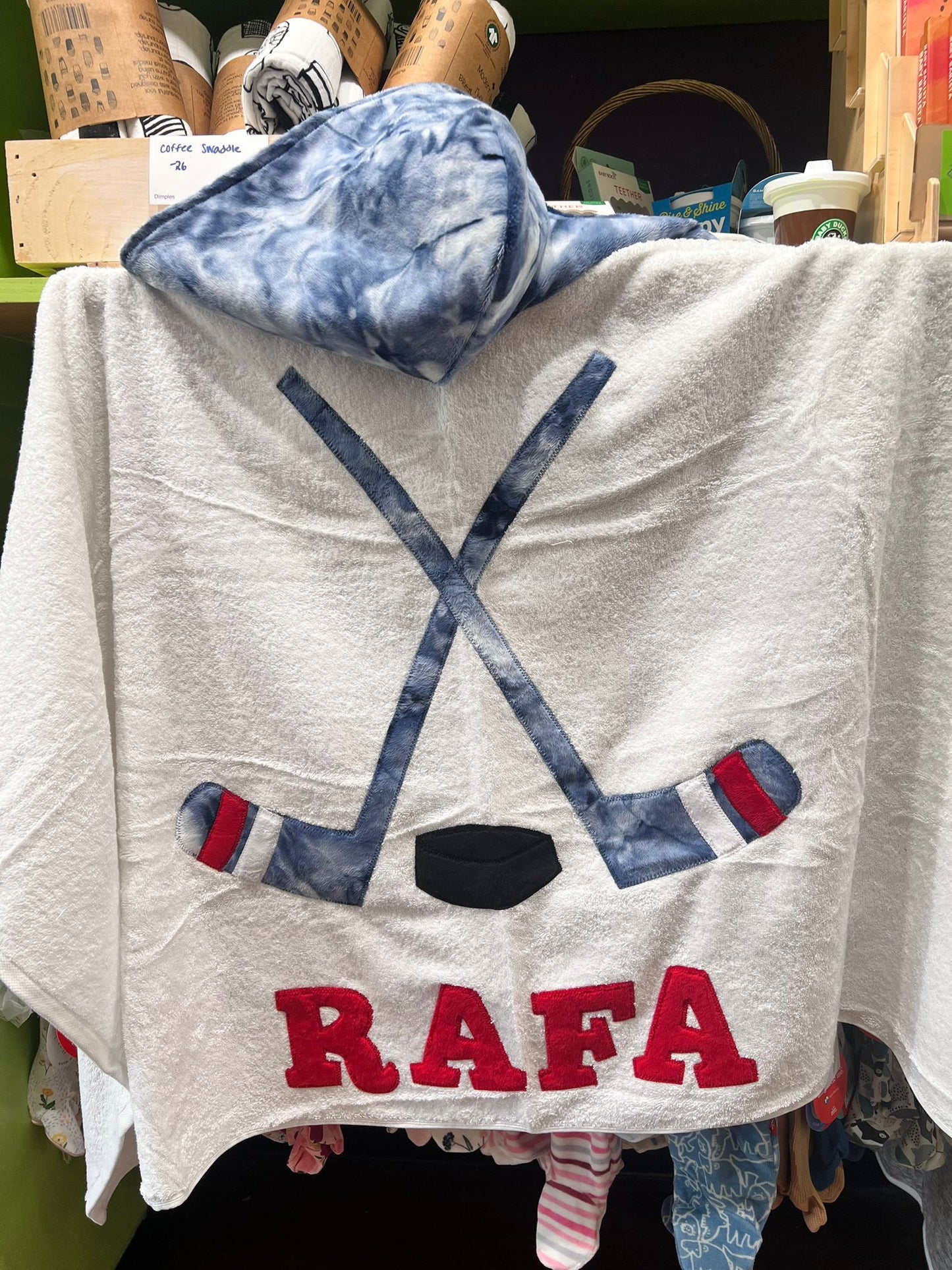 Hockey Plush Minky Hooded Towel