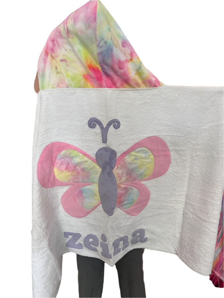Butterfly Plush Minky Hooded Towel