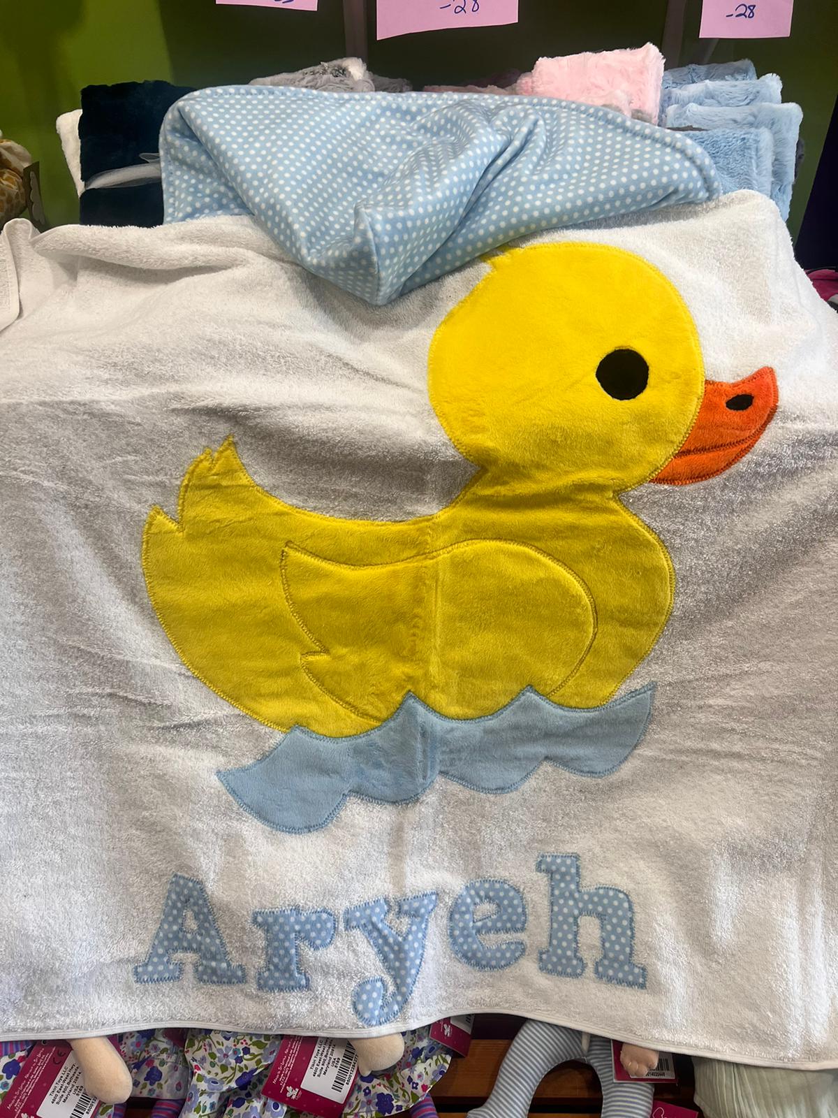 Rubber Duck Plush Minky Hooded Towel