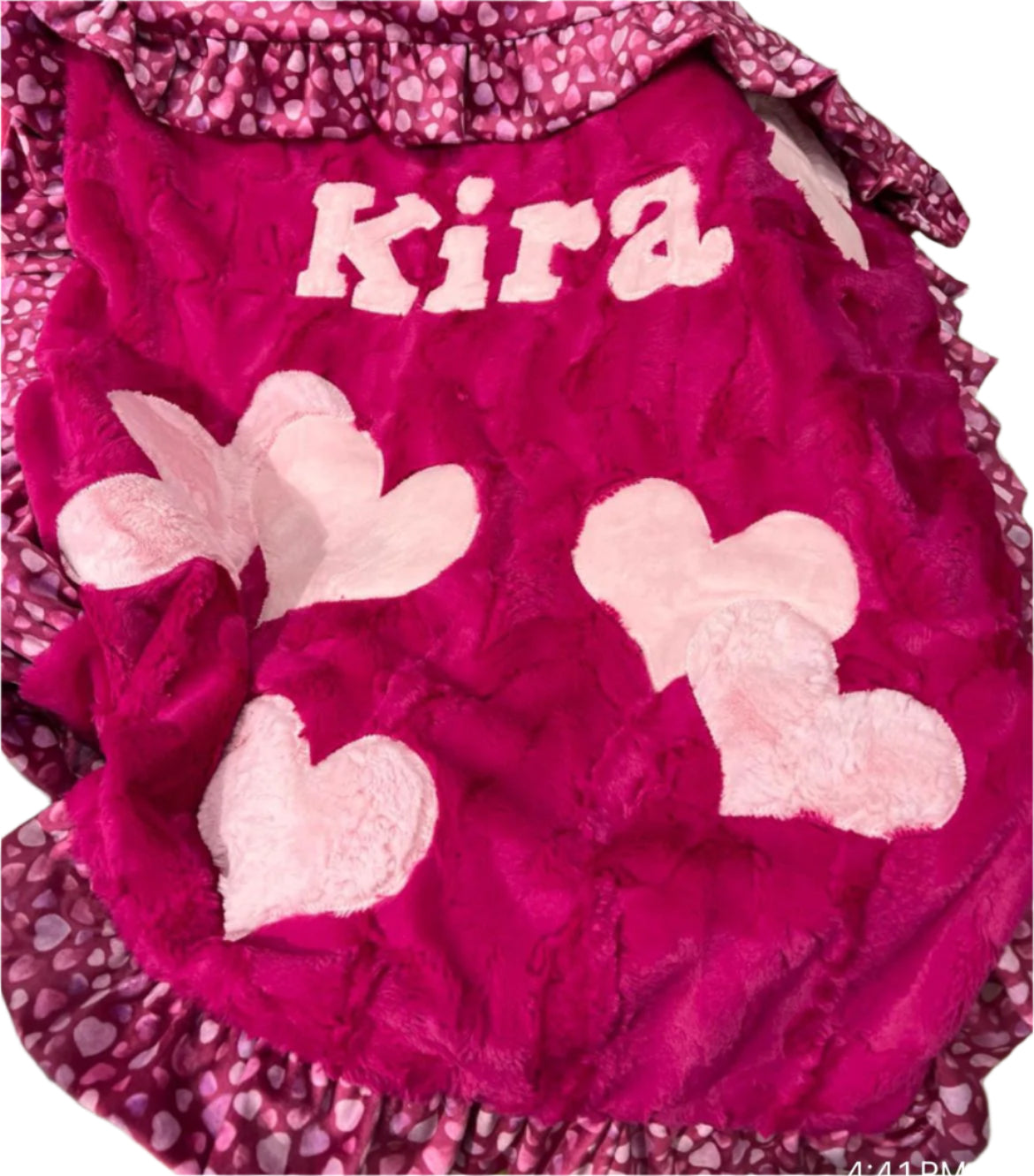 5 Hearts Plush Minky Blanket