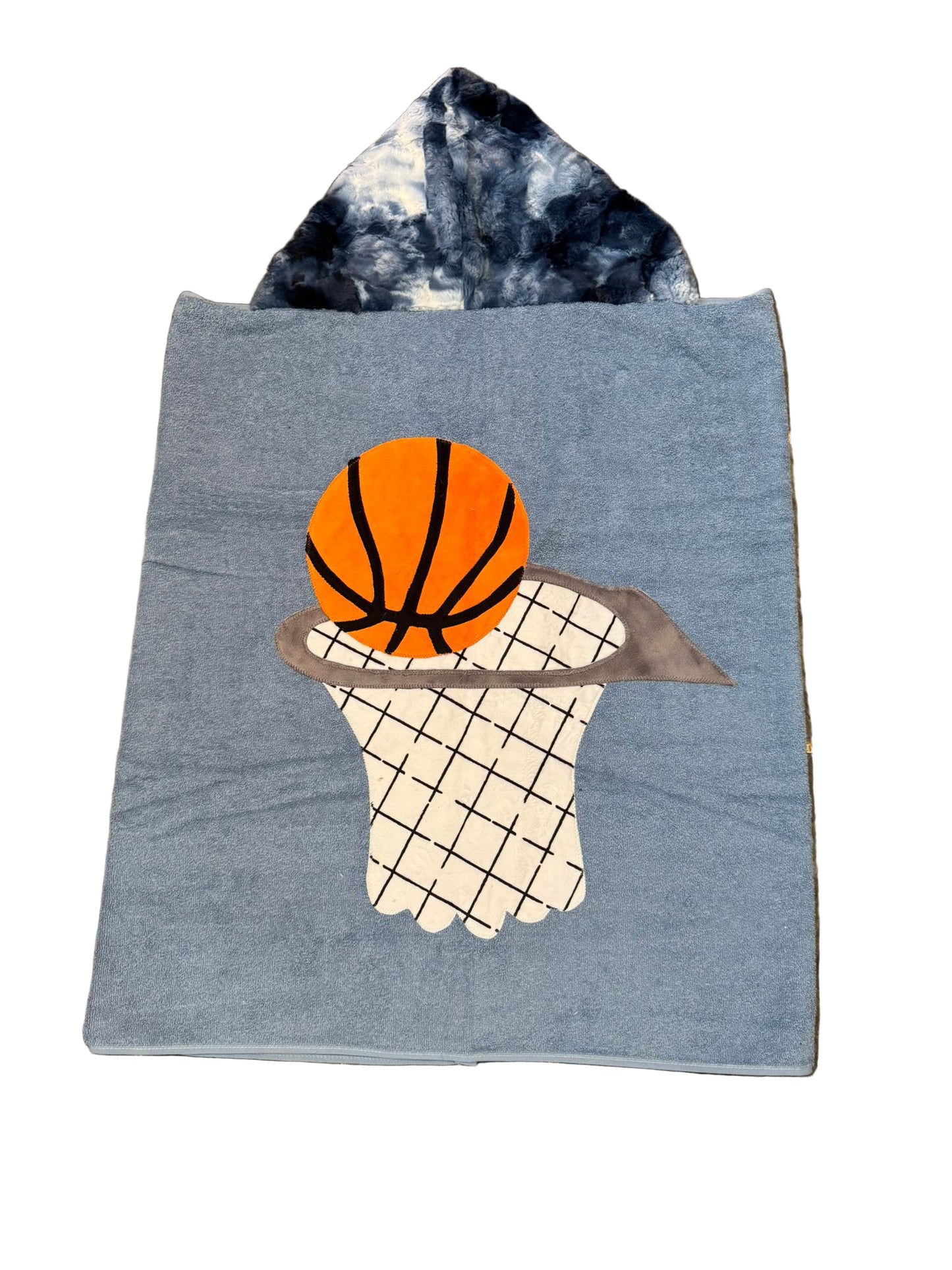 Basketball Plush Minky Hooded Towel